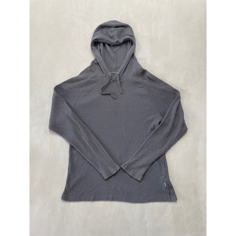 UGG Mens Gray Waffle Knit Thermal Hoodie Raglan Long Sleeve Shirt XL 1113410